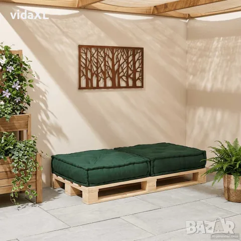 vidaXL Модулен диван зелен 70x70x36 плат, снимка 3 - Дивани и мека мебел - 56147526