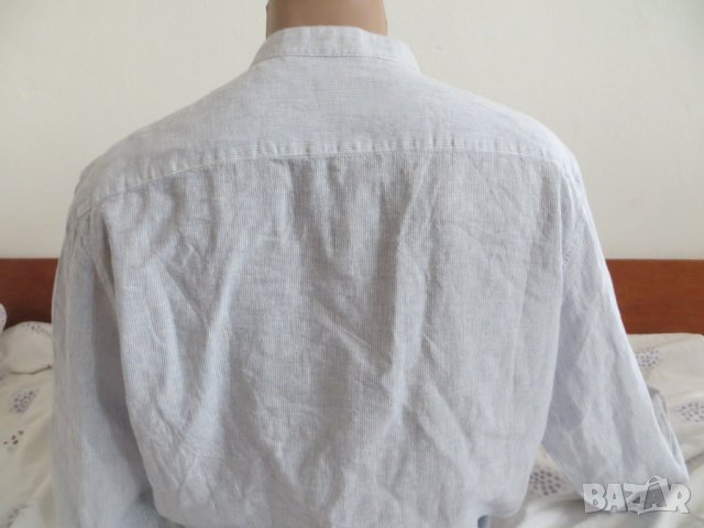 Мъжка ленена риза с дълъг ръкав Bread & Buttons, снимка 3 - Ризи - 41085780