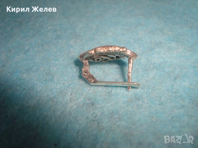 ФИЛИГРАННА ФЛОРАЛНА СРЕБЪРНА ОБЕЦА СРЕБРО 925 с ИНКРУСТИРАНИ МАРКАЗИТИ 25821, снимка 6 - Обеци - 35776849