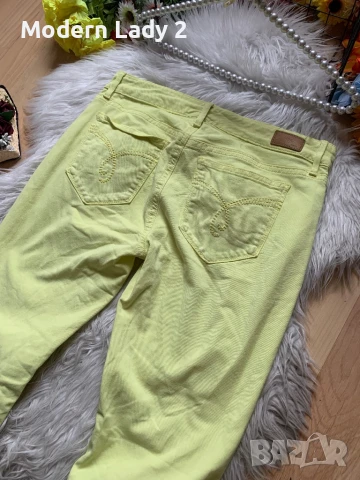 Жълти дънки чарлстон Есприт, снимка 3 - Дънки - 50899341