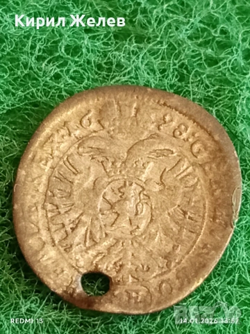 Сребърна монета 3 кройцера 1698г. Леополд първи Австрия Прага за КОЛЕКЦИЯ 52559, снимка 4 - Нумизматика и бонистика - 53096157