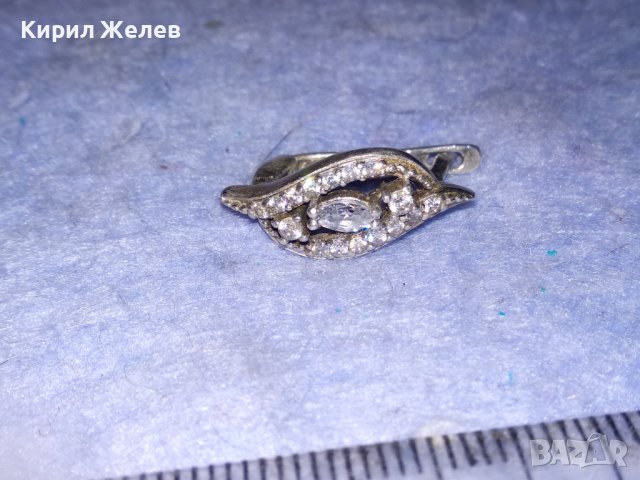 СРЕБЪРНА АЖУРНА СКЪПОЦЕННА ОБЕЦА СРЕБРО 925 АНГЛИЯ с ИСКРЯЩИ ФАСЕТИРАНИ КАМЪНИ ЦИРКОНИЙ 38210, снимка 10 - Обеци - 40938237