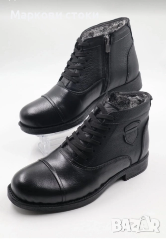 Мъжки зимни боти – естествена кожа, номер 43, снимка 2 - Мъжки боти - 52496293