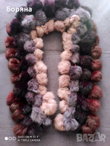 Голям многоцветен шал естествен косъм , снимка 4 - Шалове - 44242822