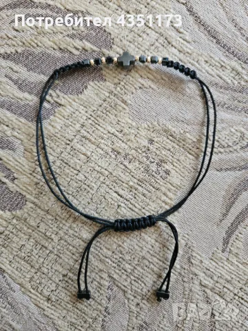 Мъжка гривна със златни топчета и хематит