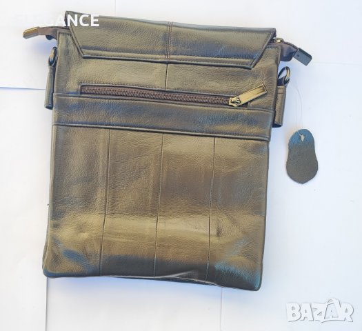Мъжка кожена чанта с капак., снимка 5 - Чанти - 38806761