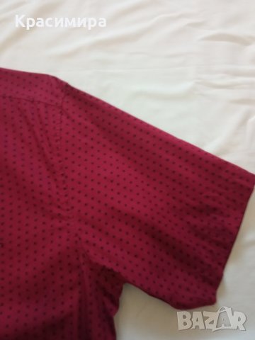 Тъмно червена риза pierre cardin - ХЛ, снимка 5 - Ризи - 39439984