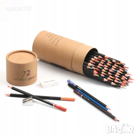 Цветни моливи 72 цвята – Меки, в тубус - КОД 4813, снимка 3 - Рисуване и оцветяване - 53498916