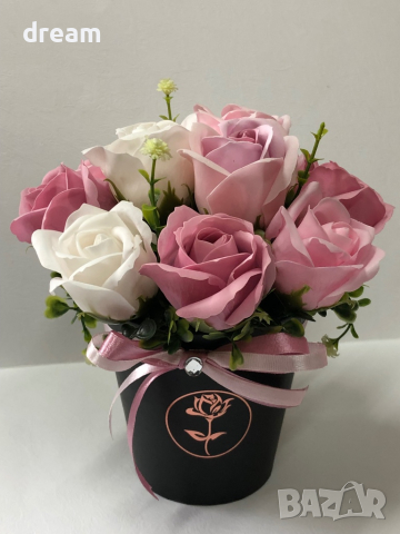 Букет с ароматни сапунени рози, снимка 6 - Декорация за дома - 32962692