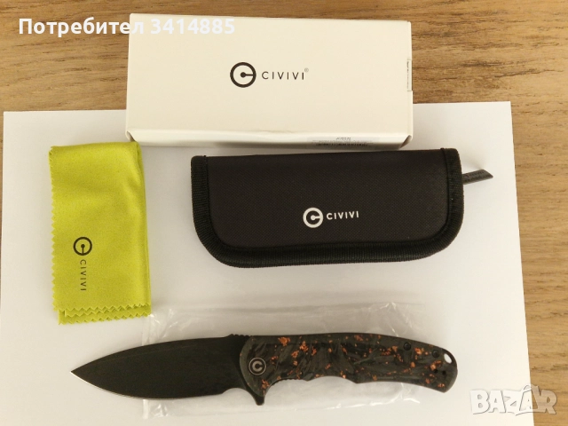 Чисто нов нож CIVIVI Praxis carbon fiber , снимка 4 - Ножове - 52870753