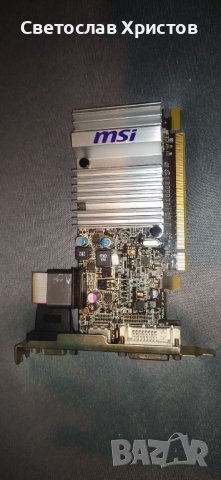 Продавам видео карта AMD MSI HD5450 1GB DDR3 64bit VGA DVI HDMI LP PCI-E