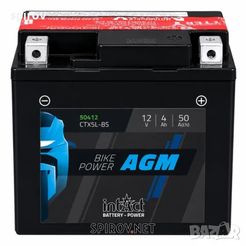 Мото акумулатор intAct Bike-Power AGM CTX5L-BS 12V 4Ah 50A