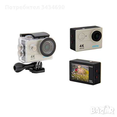 Екшън камера EKEN H9R 4K с WIFI водоустойчива 30 метра 170 градуса / SPK029 /, снимка 3 - Камери - 44512937