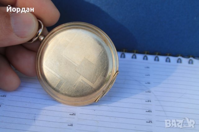 Швейцарски джобен позлатен часовник "BWC ''  52 мм, снимка 4 - Антикварни и старинни предмети - 40579743