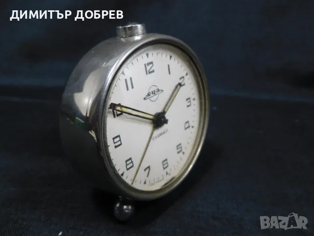 СТАР РЕТРО СОЦ СССР МЕХАНИЧЕН ЧАСОВНИК БУДИЛНИК ЕЧЗ, снимка 3 - Антикварни и старинни предмети - 49781242
