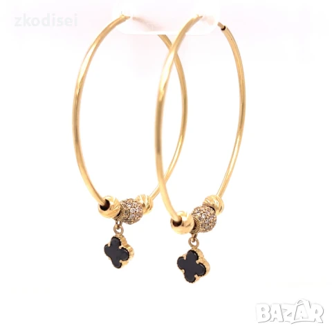 Златни обеци 6,76гр. 14кр. проба:585 модел:32610-1, снимка 2 - Обеци - 50816692