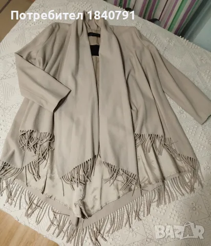 Палто/манто ZARA – бледо млечно бежово, L, снимка 4 - Палта, манта - 56327989