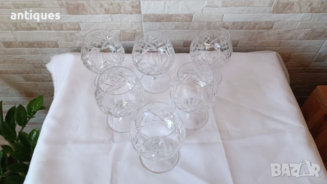 Сервиз за уиски / коняк - оловен кристал - 6 броя - завод Кварц, снимка 4 - Сервизи - 53020812