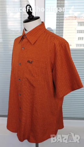 Jack Wolfskin Outdoor - мъжка карирана риза за спорт туризъм и планина размер L, снимка 9 - Ризи - 50837801