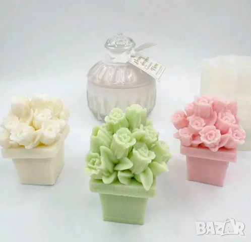 Молд цветя в саксийки два вида НАМАЛЕН, снимка 3 - Форми - 48034606