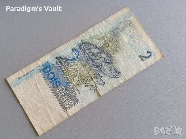 Банкнота - Бразилия - 2 реала | 1999г. - 2001г., снимка 2 - Нумизматика и бонистика - 42143646