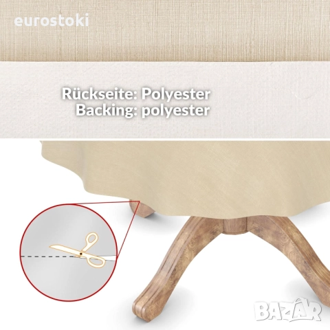 Покривка за маса от мушама, която може да се пере, кръгла или правоъгълна, първокласен текстилен , снимка 4 - Покривки за маси - 52587522