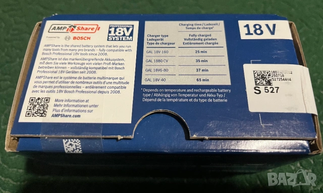 Aкумолаторна батерия 18 V 4.0 AH BOSCH PROFESSIONAL GBA 18, снимка 3 - Други инструменти - 53733371