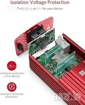 BESTEK 500W инвертор с чиста синусоида DC 12V към AC 230V 240V с 4.2A, снимка 4 - Друга електроника - 48794453