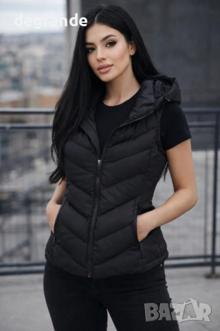 Дамски Елек в Черно и Кафяво 