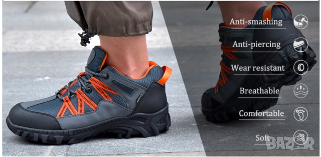 SUADEX Неразрушими  работни обувки със стоманени пръсти , строителни, туристически, номер 42, снимка 3 - Други - 52496663