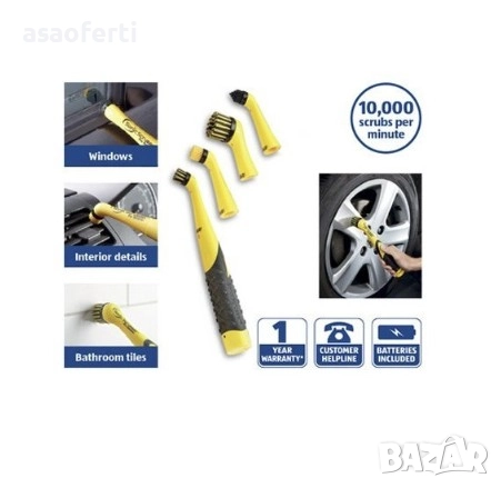 ✨ Комплект "Clean It" – Електрическа Четка за Почистване с 4 Сменяеми Глави (Без Кабели), снимка 11 - Други - 52791769