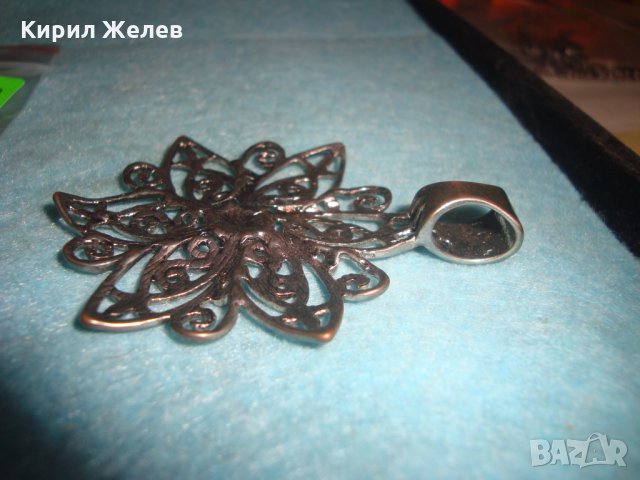 ФЛОРАЛЕН СРЕБРИСТ КРАСИВ МЕДАЛЬОН АРТ ПЕНДАНТ ВИСУЛКА 26812, снимка 8 - Колиета, медальони, синджири - 34831042
