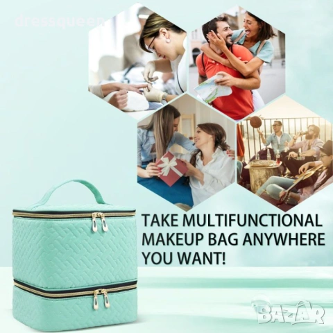 4770 „Професионален двуслоен куфар за лакове и аксесоари за маникюр – тип чанта, висок клас“, снимка 2 - Други - 53655248