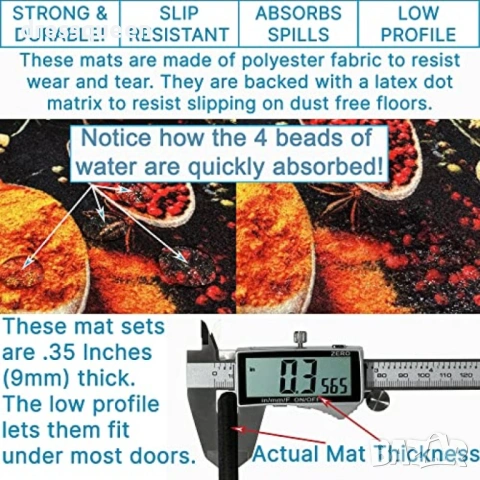 4583 Комплект от 2 части килимчета за кухня с модерен дизайн и защита против плъзгане, снимка 2 - Ламиниран паркет и подложки - 53815368