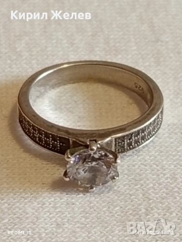 Елегантен сребърен пръстен с ювелирно инкрустирани цирконий ръчна изработка 34513, снимка 5 - Пръстени - 52719254