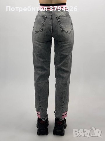 Модерни дънкови панталони с висока талия цвят син,сив, снимка 4 - Дънки - 41746220