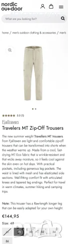 Fjallraven 2in1 Pants XL, снимка 7 - Спортни дрехи, екипи - 56381810