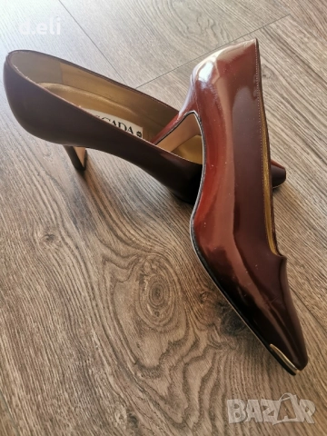 Ново!  ESCADA Original Size 38.5  100% Кожа Луксозни обувки, снимка 5 - Дамски елегантни обувки - 51728929