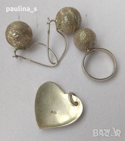 Комплект диамантирани сребърни бижута / проба 925 и житен клас , снимка 7 - Бижутерийни комплекти - 40676303