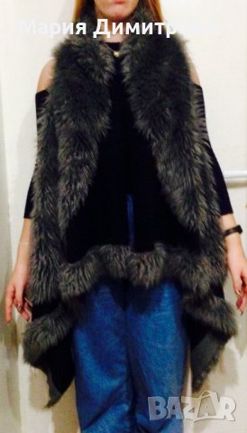 Асиметричен красив елек от изкуствен косъм, снимка 8 - Елеци - 38967509