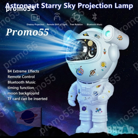 Детски Звезден Лед Проектор Астронавт с Дистанционно, Блутуут, Музика, снимка 4 - Други - 52362906