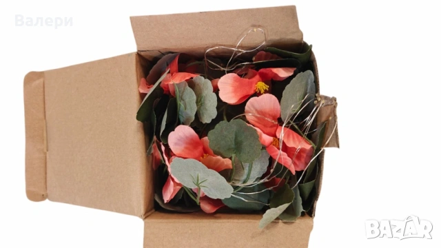  ПОСЛЕДНИ БРОЙКИ!!! Флорална светлинна декорация - LED Слънчева кошница с цветя, снимка 4 - Градински цветя и растения - 53206322