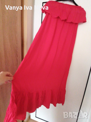 Calzedonia дълга червена рокля, снимка 3 - Рокли - 36375700