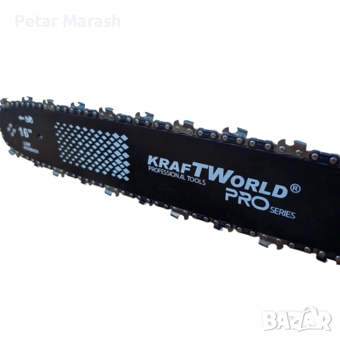 Акумулаторна Верижна Резачка с двойна батерия KraftWorld PRO – 42V (2×21V), 16″, 2 Вериги, снимка 9 - Градинска техника - 52222477