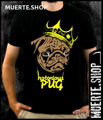 Черна тениска с щампа NOTORIOUS PUG