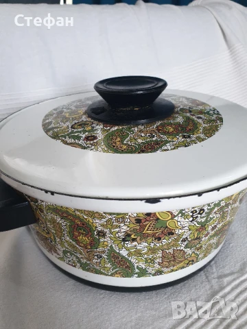 Българска емайлирана тенджера - кашмир, снимка 5 - Съдове за готвене - 51256773