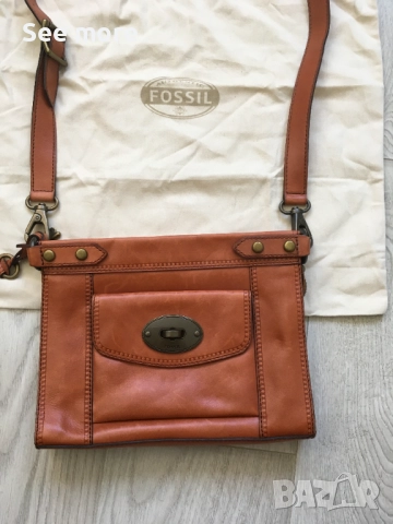 FOSSIL чанта естествена кожа, снимка 2 - Чанти - 52389059
