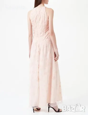 Esprit нова с етикет дълга розова рокля дантела, снимка 6 - Рокли - 49076048