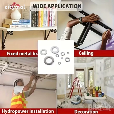 Комплект от 1250 броя неръждаеми шайби - M2, M2.5, M3, M4, M5, M6, M8, M10 и M12, снимка 7 - Други инструменти - 53642628