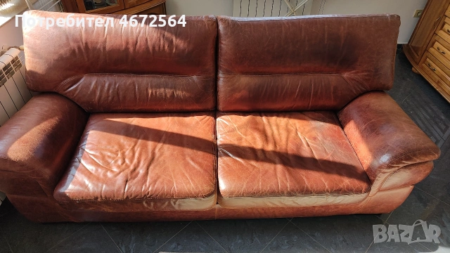 Кожен диван тройка 